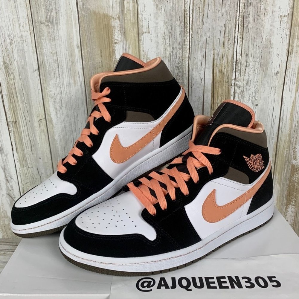 Air Jordan 1 Mid Peach Mocha M9.5/W11 - Picture 2 of 8